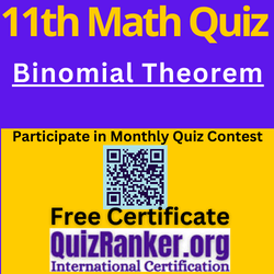 11th Math Binomial Theorem Chapter MCQ Quiz