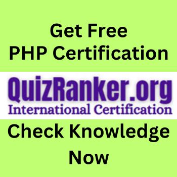 Free PHP Exam Quiz with Certificate