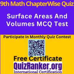 Class 9 Maths Surface Areas and Volumes MCQ